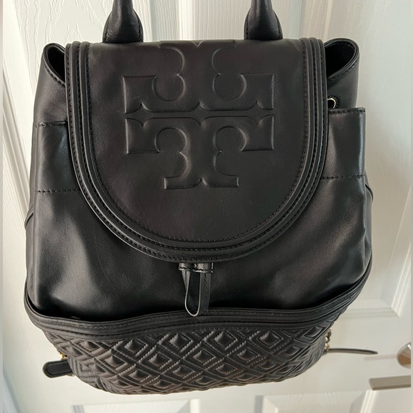 NWOT Black Leather Tory Burch Backpack - Picture 3 of 9